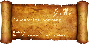 Jancsovics Norbert névjegykártya
